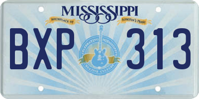 MS license plate BXP313