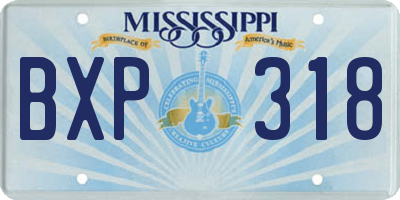 MS license plate BXP318