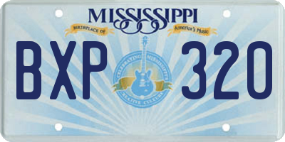MS license plate BXP320