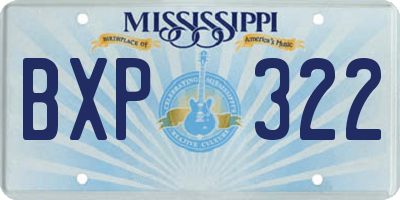 MS license plate BXP322