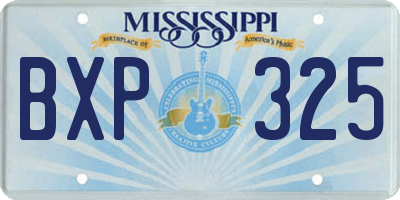 MS license plate BXP325