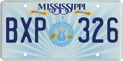 MS license plate BXP326