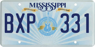 MS license plate BXP331