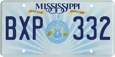 MS license plate BXP332