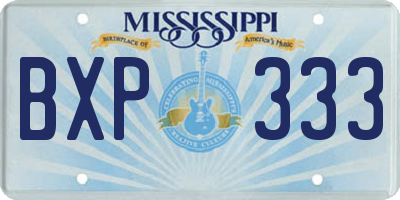 MS license plate BXP333