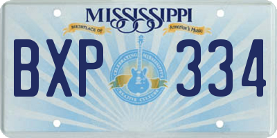 MS license plate BXP334