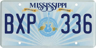MS license plate BXP336