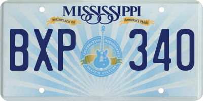 MS license plate BXP340