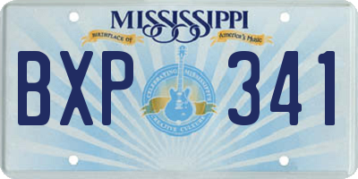 MS license plate BXP341