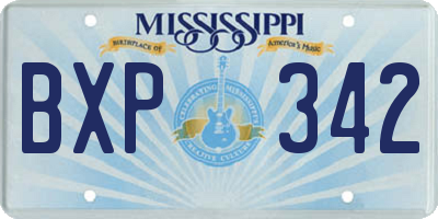 MS license plate BXP342