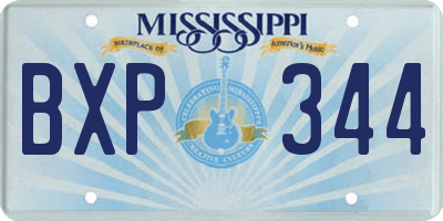 MS license plate BXP344