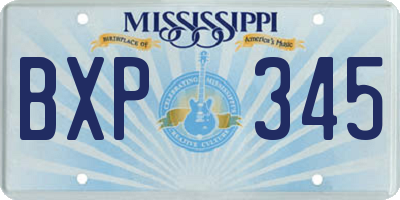 MS license plate BXP345