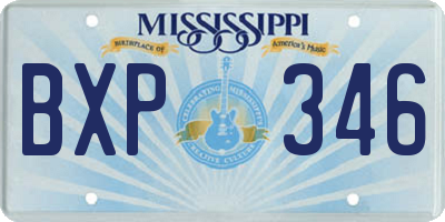 MS license plate BXP346