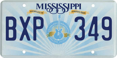 MS license plate BXP349