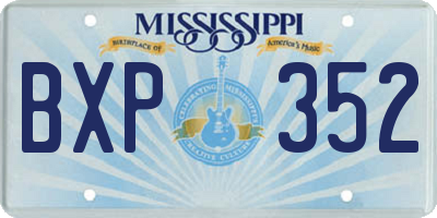 MS license plate BXP352