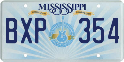 MS license plate BXP354