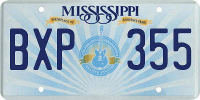 MS license plate BXP355
