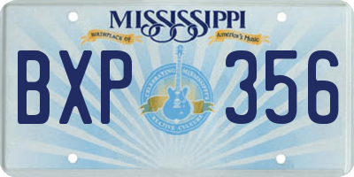 MS license plate BXP356