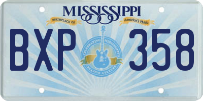 MS license plate BXP358