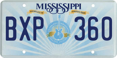 MS license plate BXP360