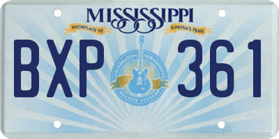 MS license plate BXP361