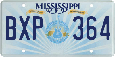 MS license plate BXP364