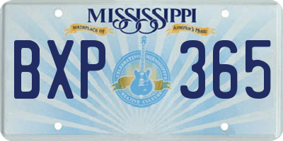 MS license plate BXP365