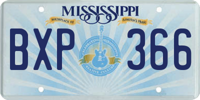 MS license plate BXP366
