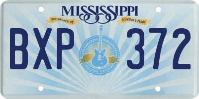 MS license plate BXP372