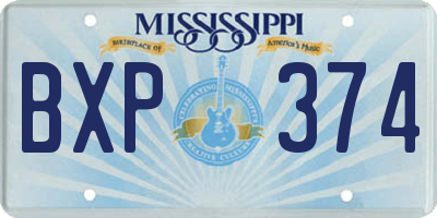 MS license plate BXP374