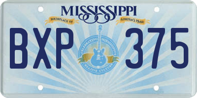 MS license plate BXP375