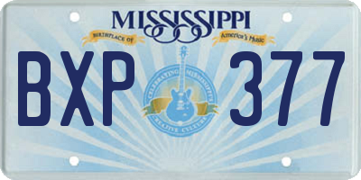MS license plate BXP377