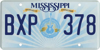 MS license plate BXP378