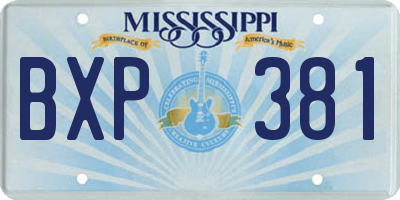 MS license plate BXP381