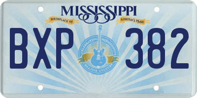 MS license plate BXP382