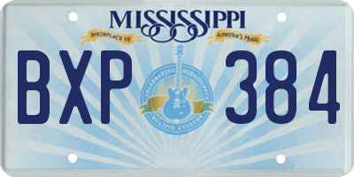 MS license plate BXP384