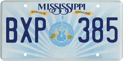 MS license plate BXP385