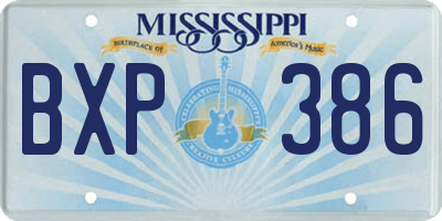 MS license plate BXP386