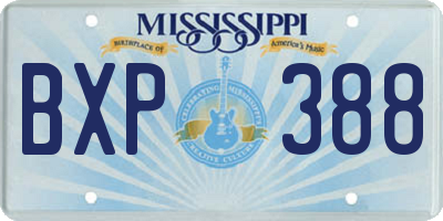 MS license plate BXP388