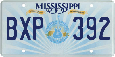 MS license plate BXP392