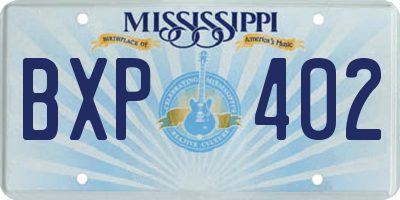 MS license plate BXP402