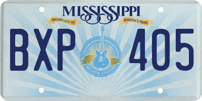 MS license plate BXP405