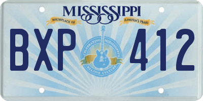 MS license plate BXP412
