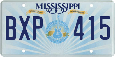 MS license plate BXP415