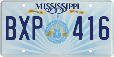 MS license plate BXP416