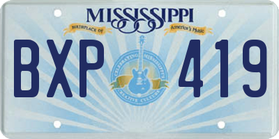 MS license plate BXP419