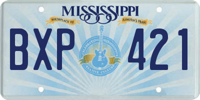MS license plate BXP421
