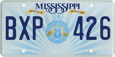 MS license plate BXP426