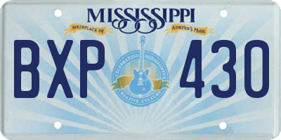 MS license plate BXP430