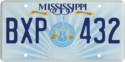 MS license plate BXP432